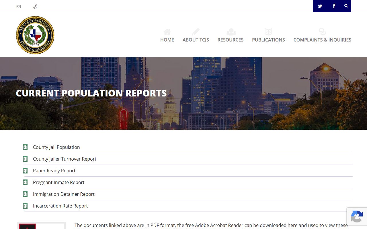 Atascosa County inmate population TCJS population reports page